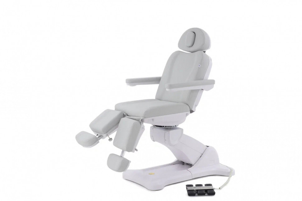 Педикюрное кресло электрическое MED-MOS ММКП-3 (КО-193Д) св.серый с ножной педалью