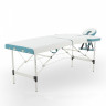 Стол массажный алюм.JFAL01A 2-секц.(РА2.20.13А-00) белый/бирюз + стул массажиста MA01 (беж) (CT-7КА)
