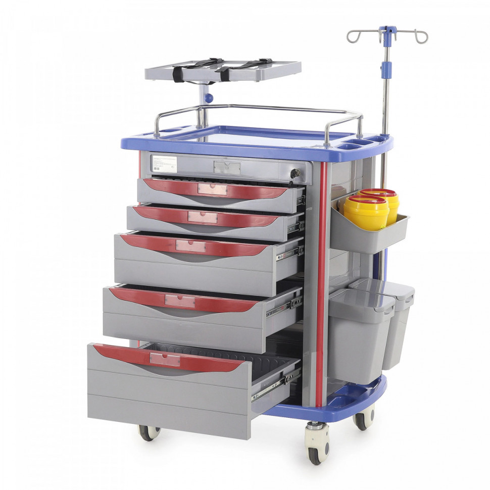 Тележка медицинская Med-Mos ЕТ750-01 ТМ-001АН-00 серая Тележка медицинская Med-Mos ЕТ750-01 ТМ-001АН-00 серая