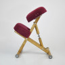 Стул коленный "ОЛИМП ЭКО" на деревянной основе без спинки цвет ткани бордовый Стул коленный "ОЛИМП ЭКО" на деревянной основе без спинки цвет ткани бордовый