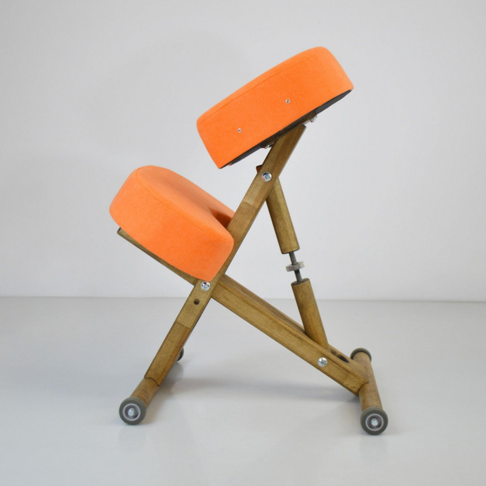 Стул коленный "ОЛИМП ЭКО" на деревянной основе без спинки цвет ткани коралл Стул коленный "ОЛИМП ЭКО" на деревянной основе без спинки цвет ткани коралл