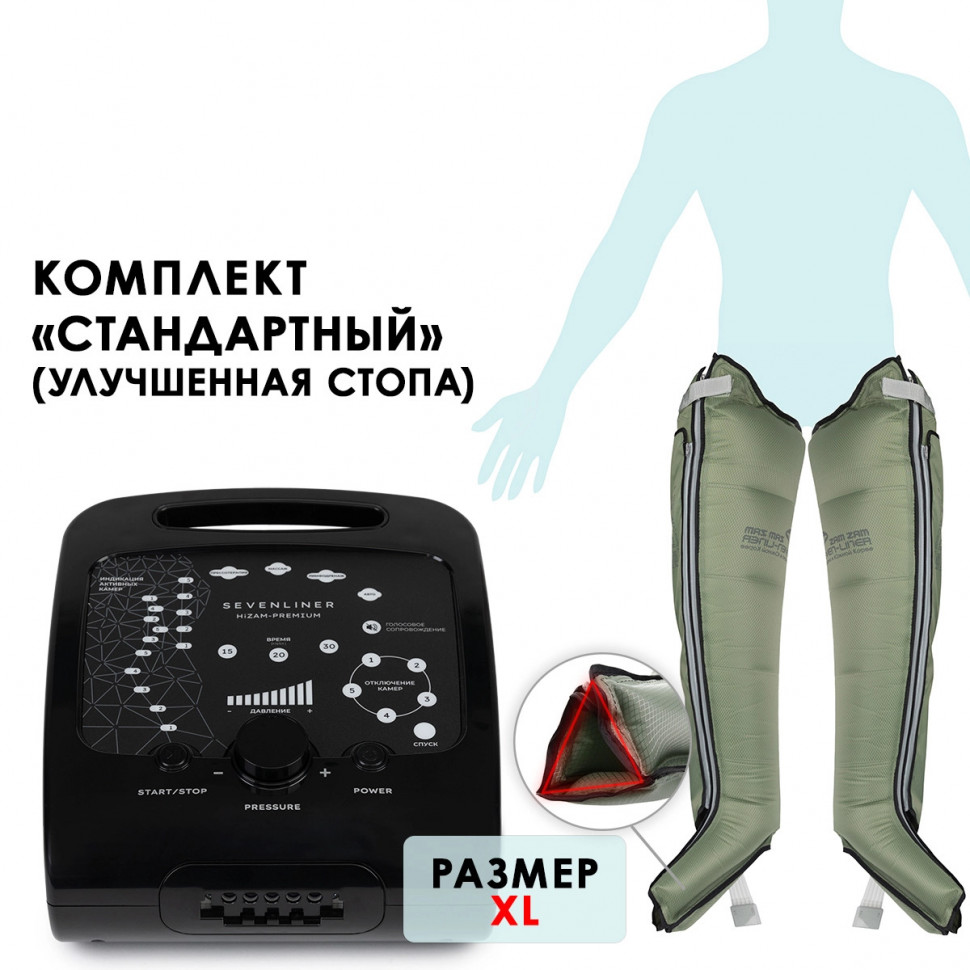 Аппарат для лимфодренажа WelbuTech HiZam-Premium – Стандартный комплект (аппаарт+ноги), размер XL Аппарат для лимфодренажа WelbuTech HiZam-Premium – Стандартный комплект (аппаарт+ноги), размер XL