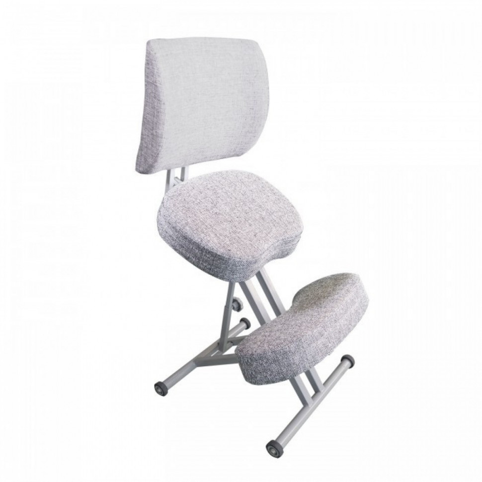 Стул коленный эргономичный "ОЛИМП" СК-2-2Г цвет белый (корпус серого цвета)